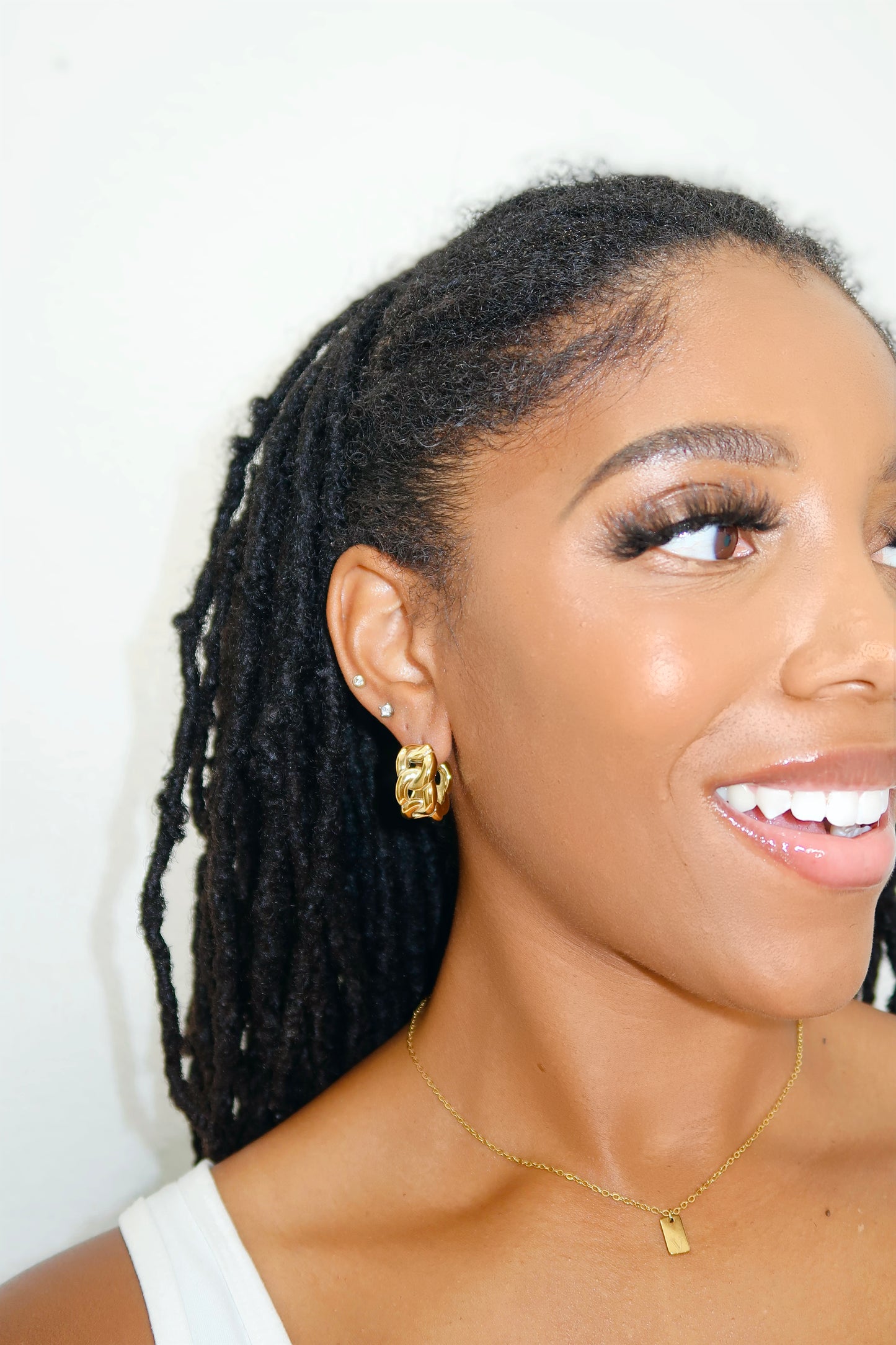 BRIDGETTE CHAIN LINK HOOPS