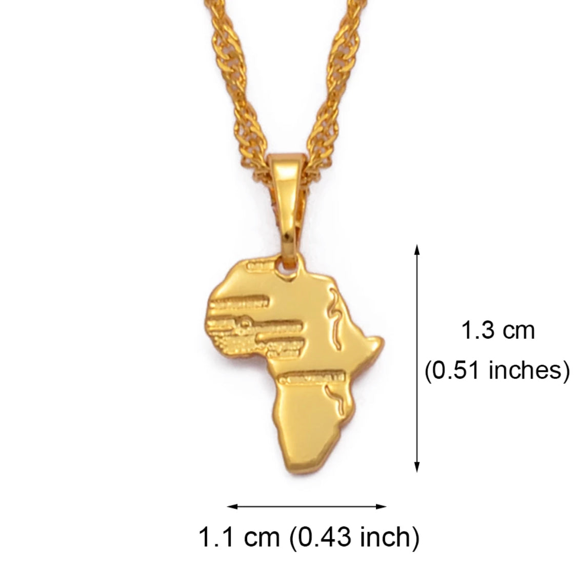 AFRICA PENDANT MOTHERLAND NECKLACE  MINI-GOLD